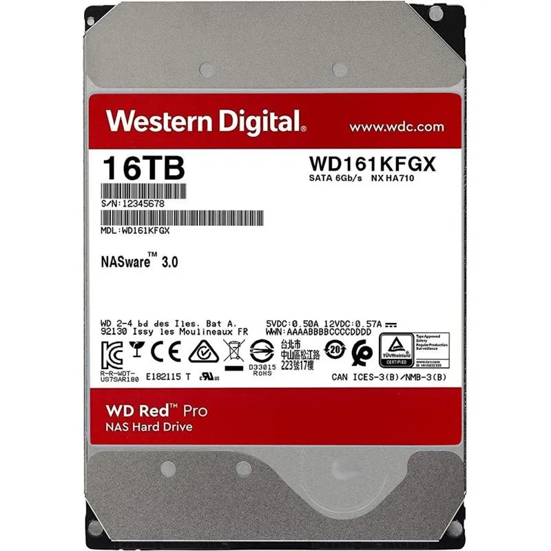 Накопичувач HDD SATA 16.0TB WD Red Pro NAS 7200rpm 512MB (WD161KFGX) - зображення 1