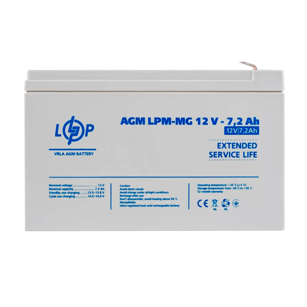 Акумулятор мультигелевий LPM-MG 12V - 7.2 Ah Уцінка 10.2024