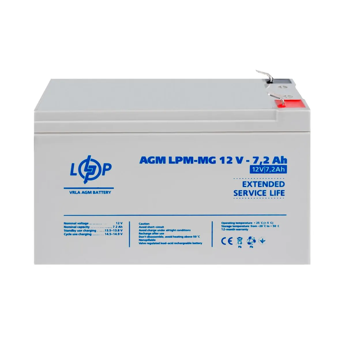 Акумулятор мультигелевий LPM-MG 12V - 7.2 Ah Уцінка 10.2024 - мініатюра 2