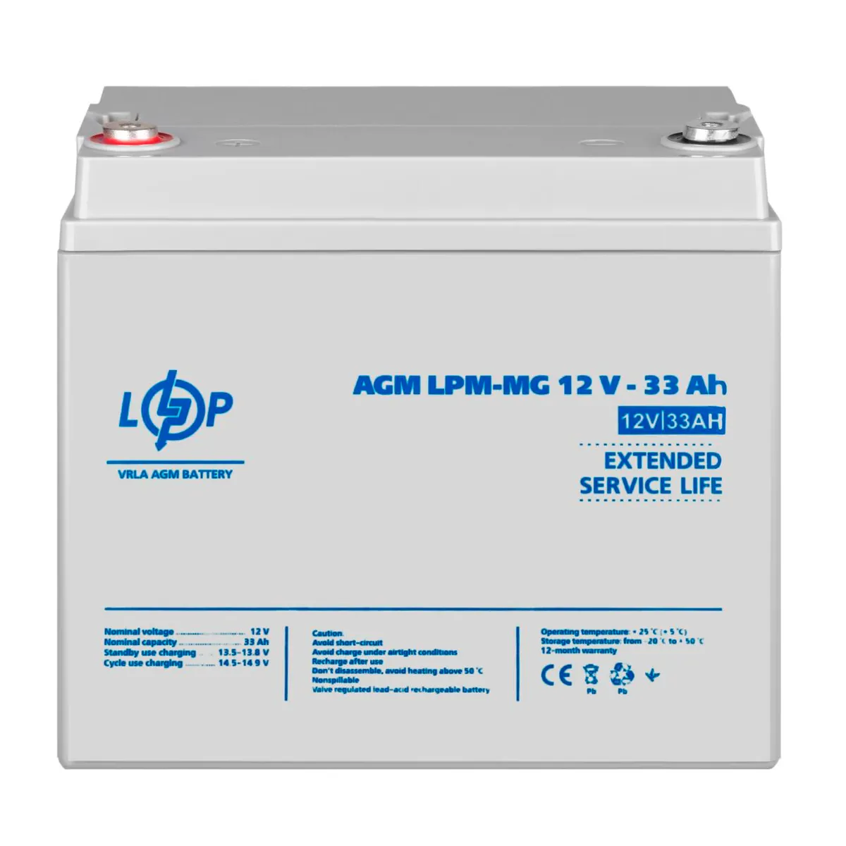 Акумулятор мультигелевий LPM-MG 12V - 33 Ah Уцінка 04.2025 - мініатюра 2