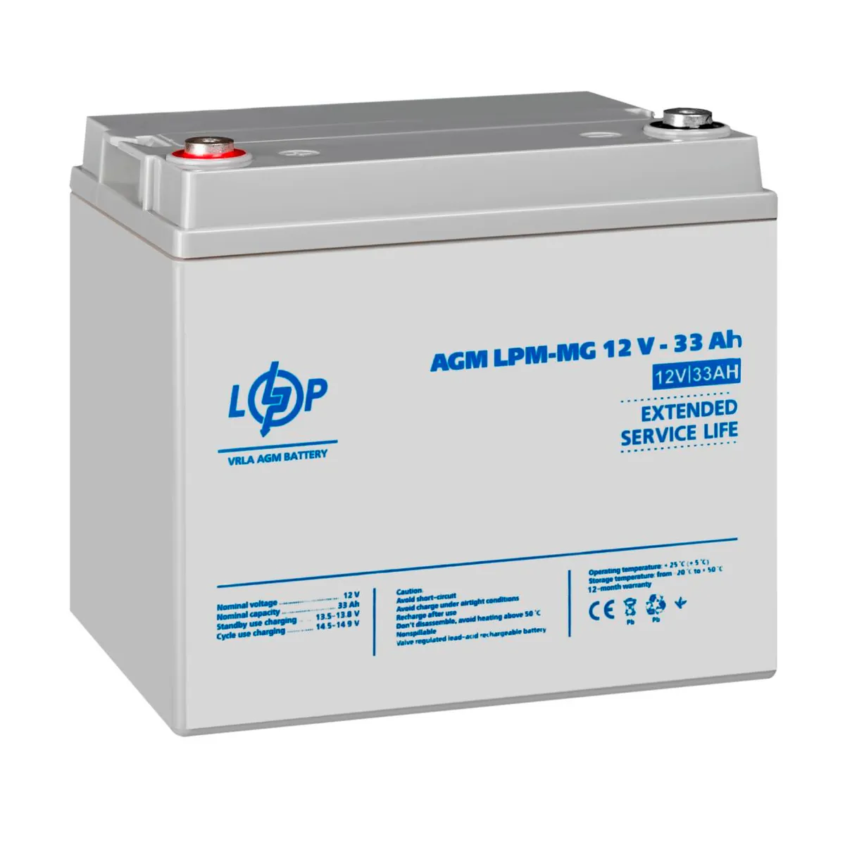 Акумулятор мультигелевий LPM-MG 12V - 33 Ah Уцінка 04.2025 - мініатюра 3