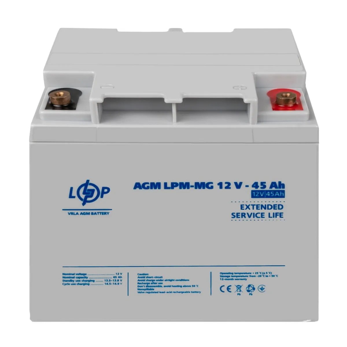 Акумулятор мультигелевий LPM-MG 12V - 45 Ah Уцінка 10.2024 - мініатюра 2