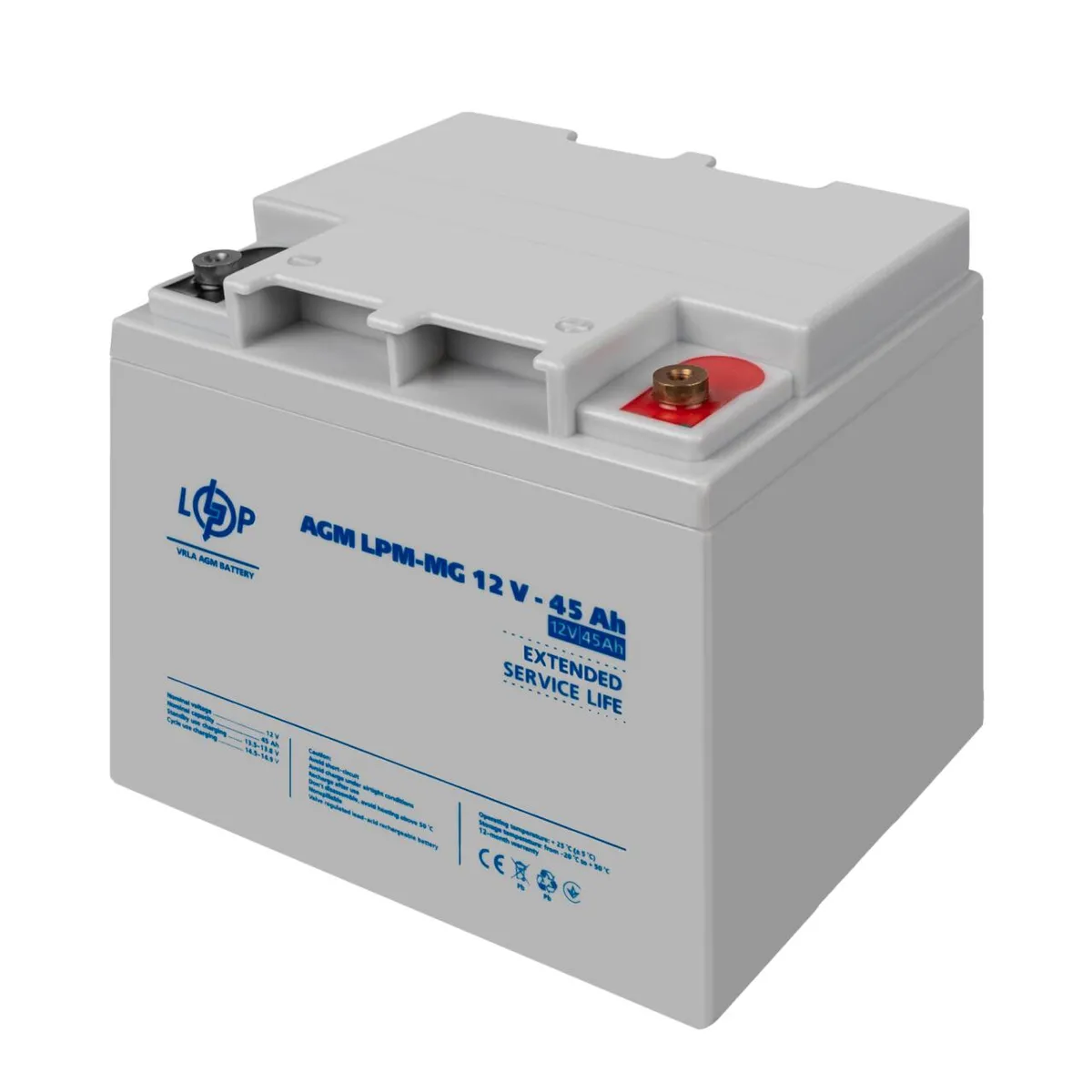 Акумулятор мультигелевий LPM-MG 12V - 45 Ah Уцінка 10.2024 - мініатюра 3