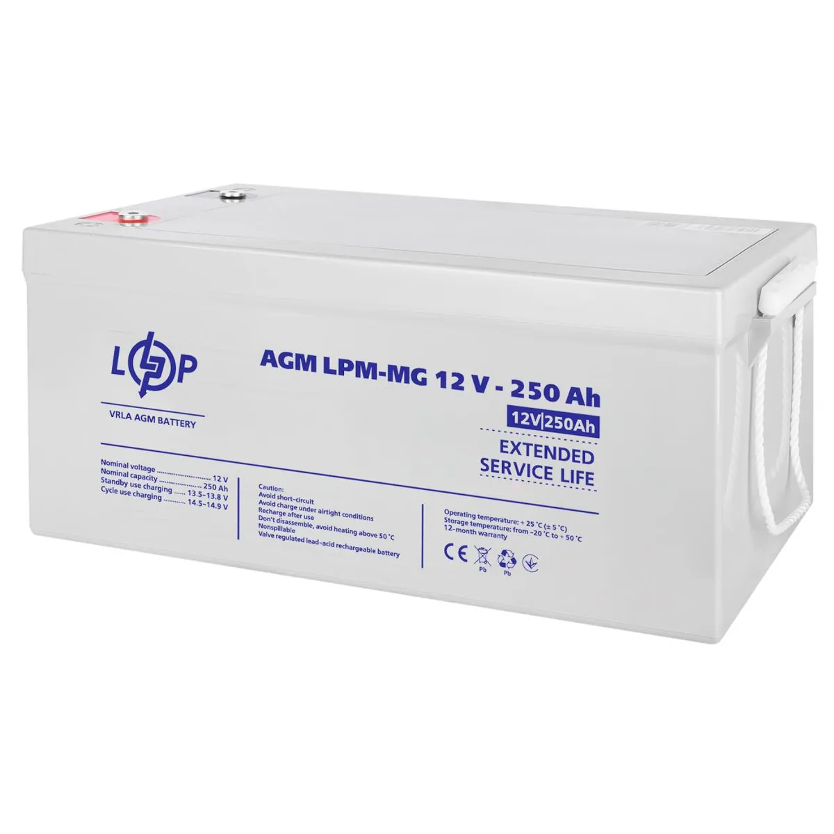 Акумулятор мультигелевий LPM-MG 12V - 250 Ah Уцінка 10.2024 - зображення 1