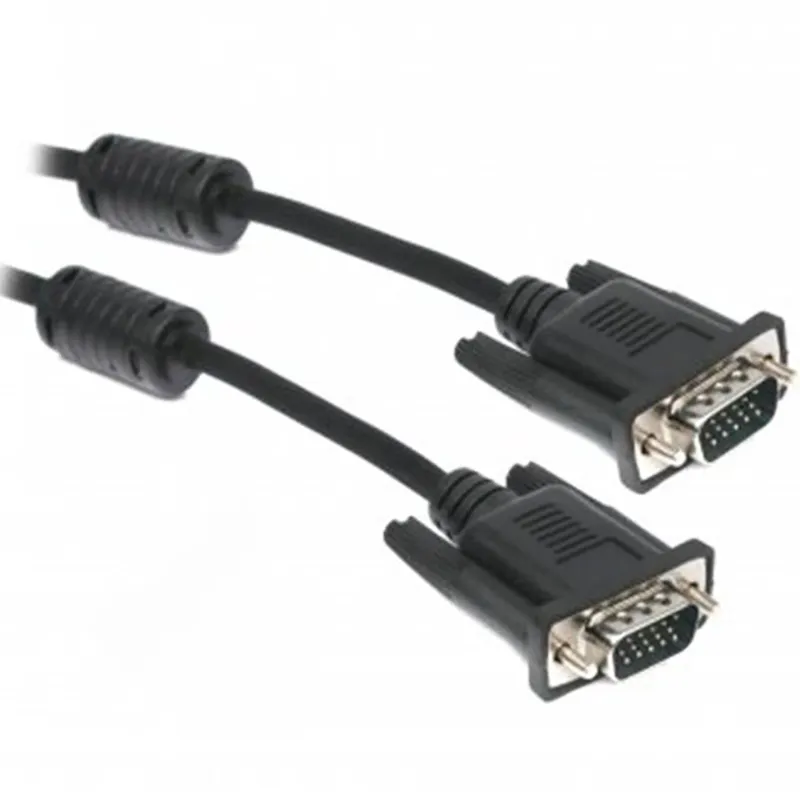 Кабель Maxxter (V-VGA-6) VGA-VGA HD15M/HD15M 3+4C, с 2-мя фер, 1.8м, чорний - зображення 1