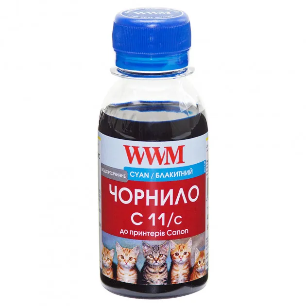 Чорнило WWM Canon CL-511С/CL-513С/CLI-521C (Cyan) (C11/C-2) 100г - зображення 1