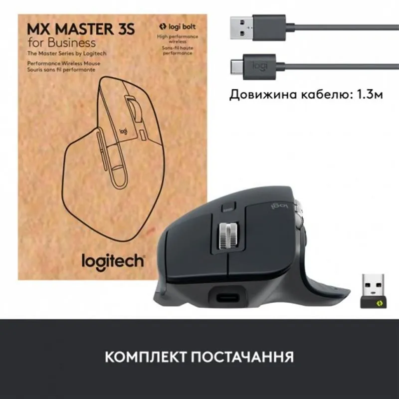 Миша бездротова Logitech MX Master 3S for Business Graphite (910-006582) - мініатюра 12