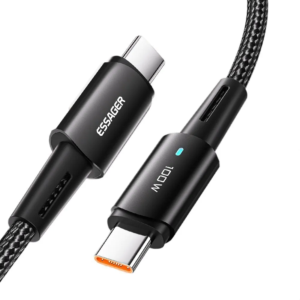 Кабель Essager Sunset USB Type-C - USB Type-C (M/M), 100W, 0.5 м Black (EXCTT1-CGB01) - зображення 1