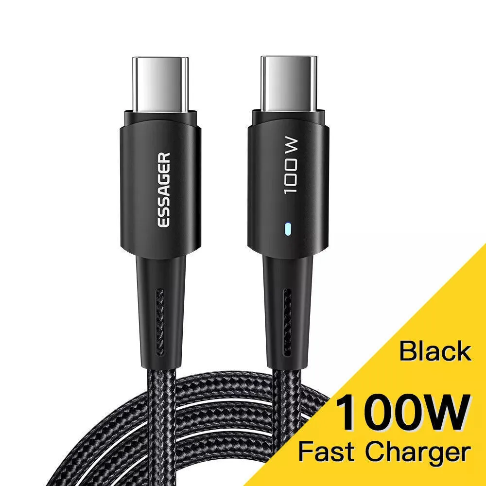 Кабель Essager Sunset USB Type-C - USB Type-C (M/M), 100W, 0.5 м Black (EXCTT1-CGB01) - мініатюра 2