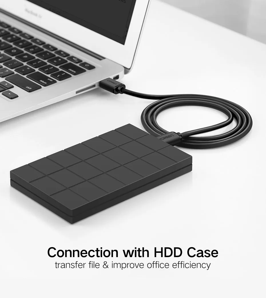 Кабель Ugreen US102 USB - USB (AM/AM), 0.5 м, Black (10308) - мініатюра 4