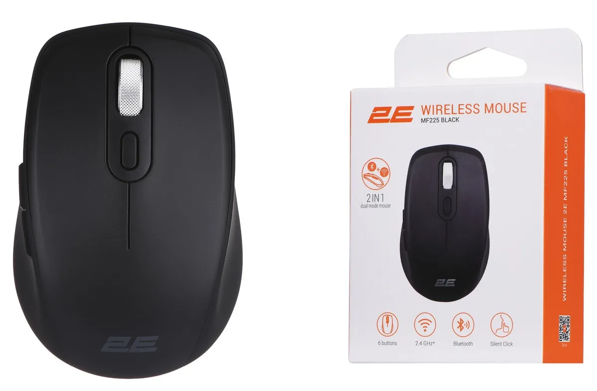 Миша бездротова 2E MF225 Silent WL BT Black (2E-MF225WBK) - мініатюра 8