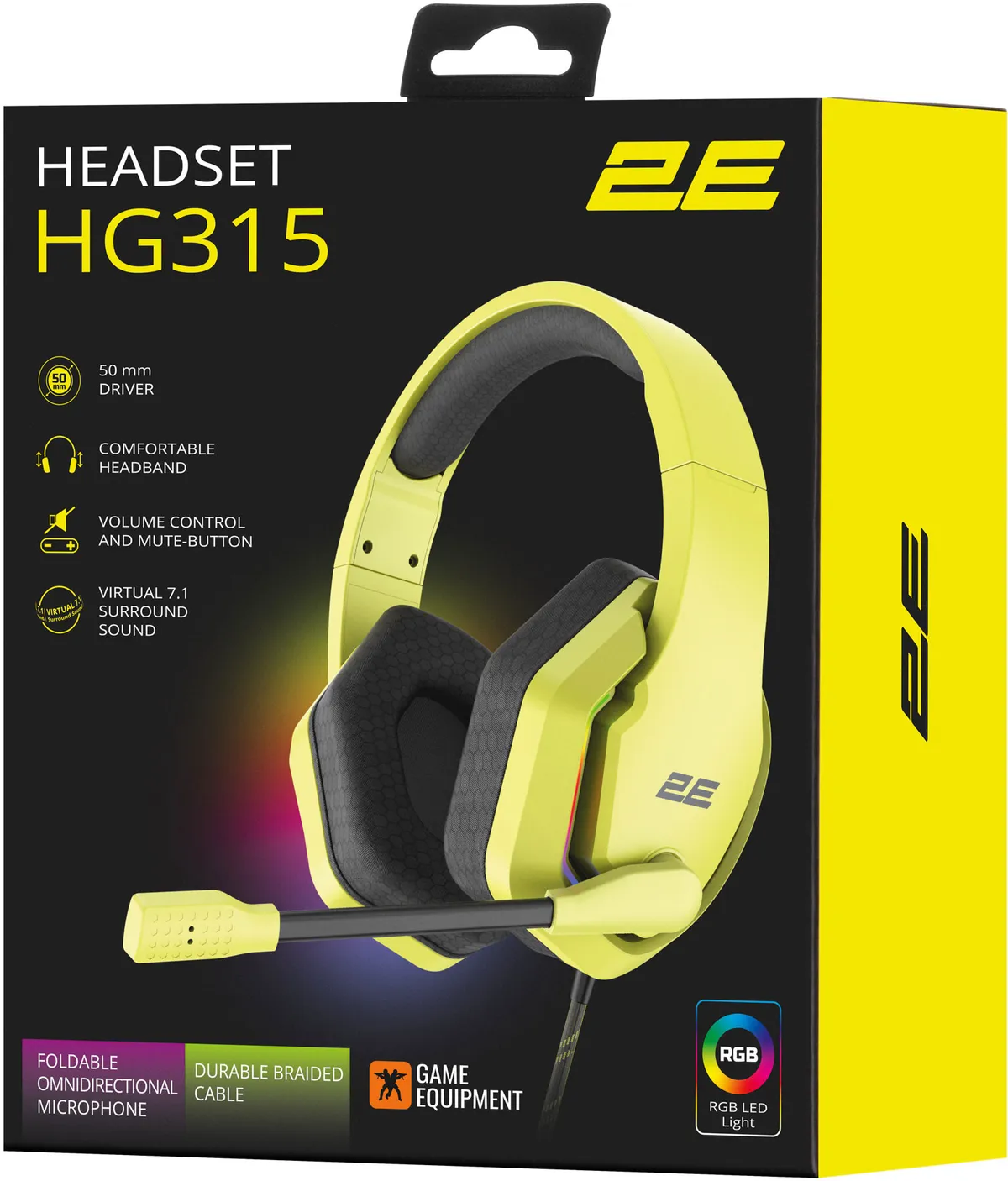 Гарнітура 2E Gaming HG315 RGB USB 7.1 Yellow (2E-HG315YW-7.1) - мініатюра 9