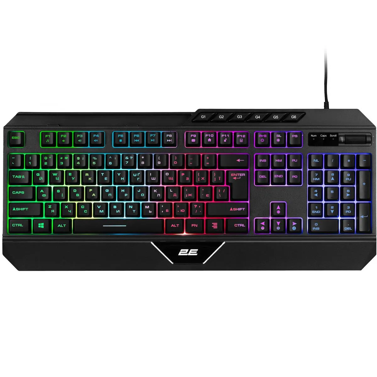 Клавіатура 2E Gaming KG315 RGB USB Black Ukr (2E-KG315UBK) - зображення 1