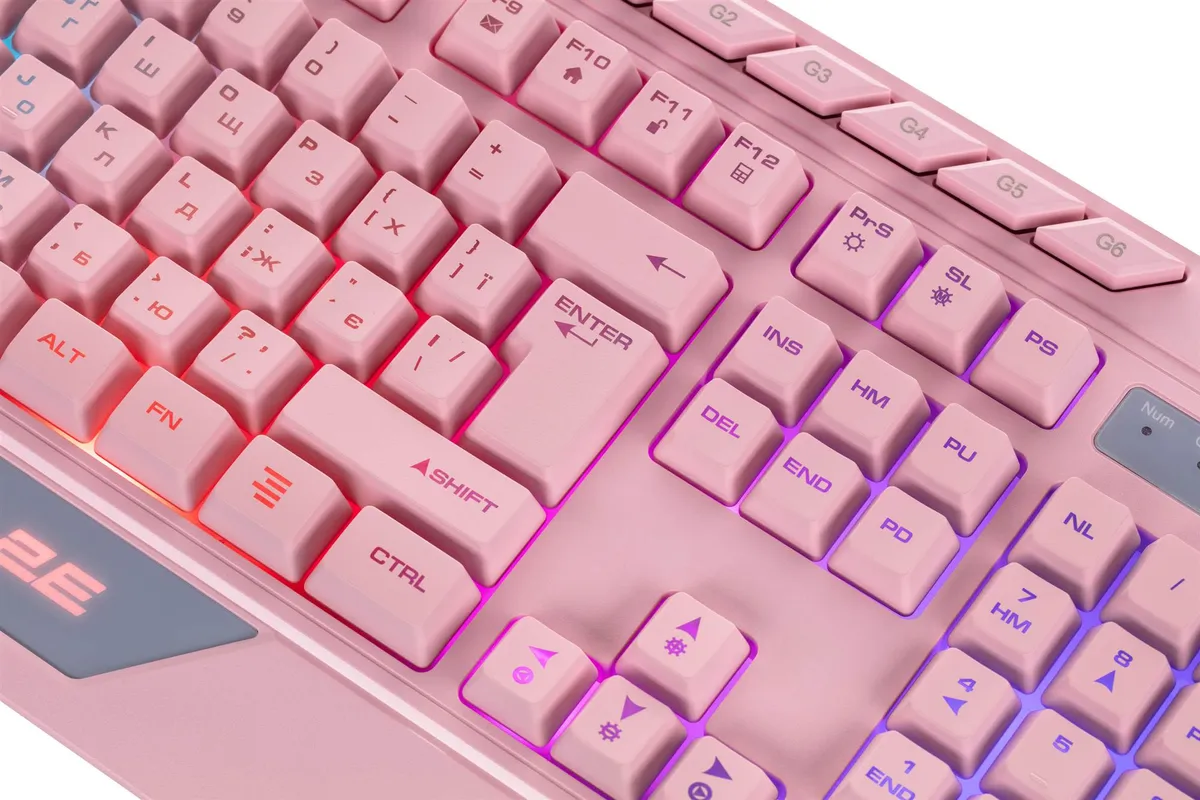Клавіатура 2E Gaming KG315 RGB USB Pink Ukr (2E-KG315UPK) - мініатюра 5