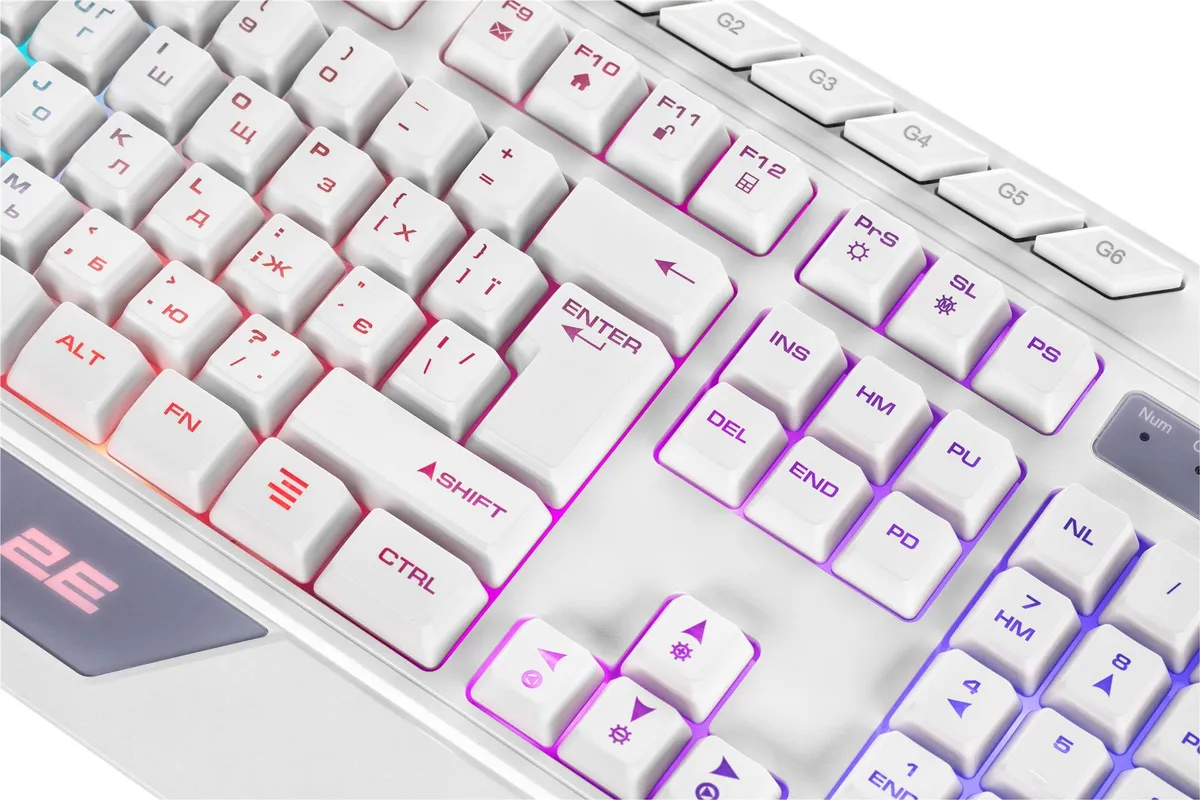 Клавіатура 2E Gaming KG315 RGB USB White Ukr (2E-KG315UWT) - мініатюра 4