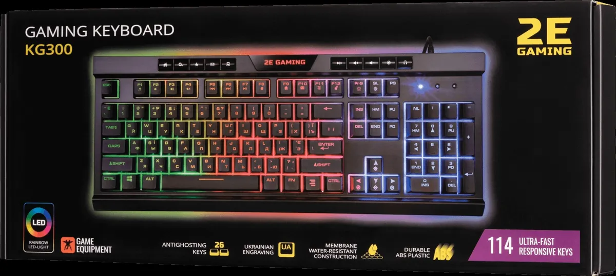 Клавіатура 2E Gaming KG300UB LED Ukr Black (2E-KG300UB) - мініатюра 8