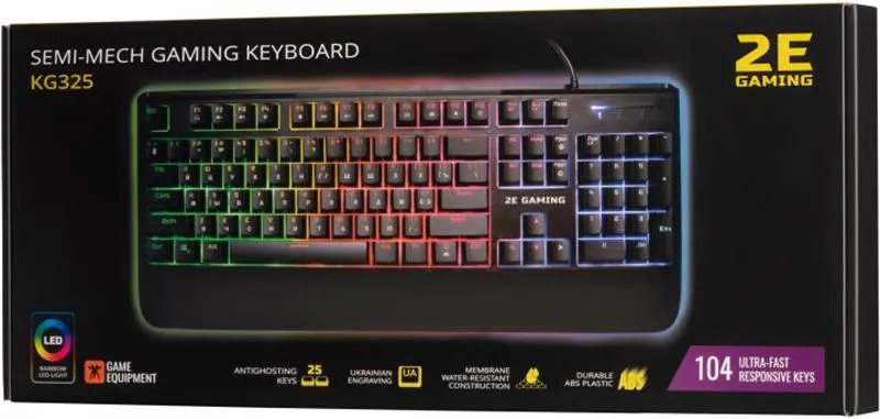 Клавіатура 2E Gaming KG325UB LED Ukr Black (2E-KG325UB) - мініатюра 8