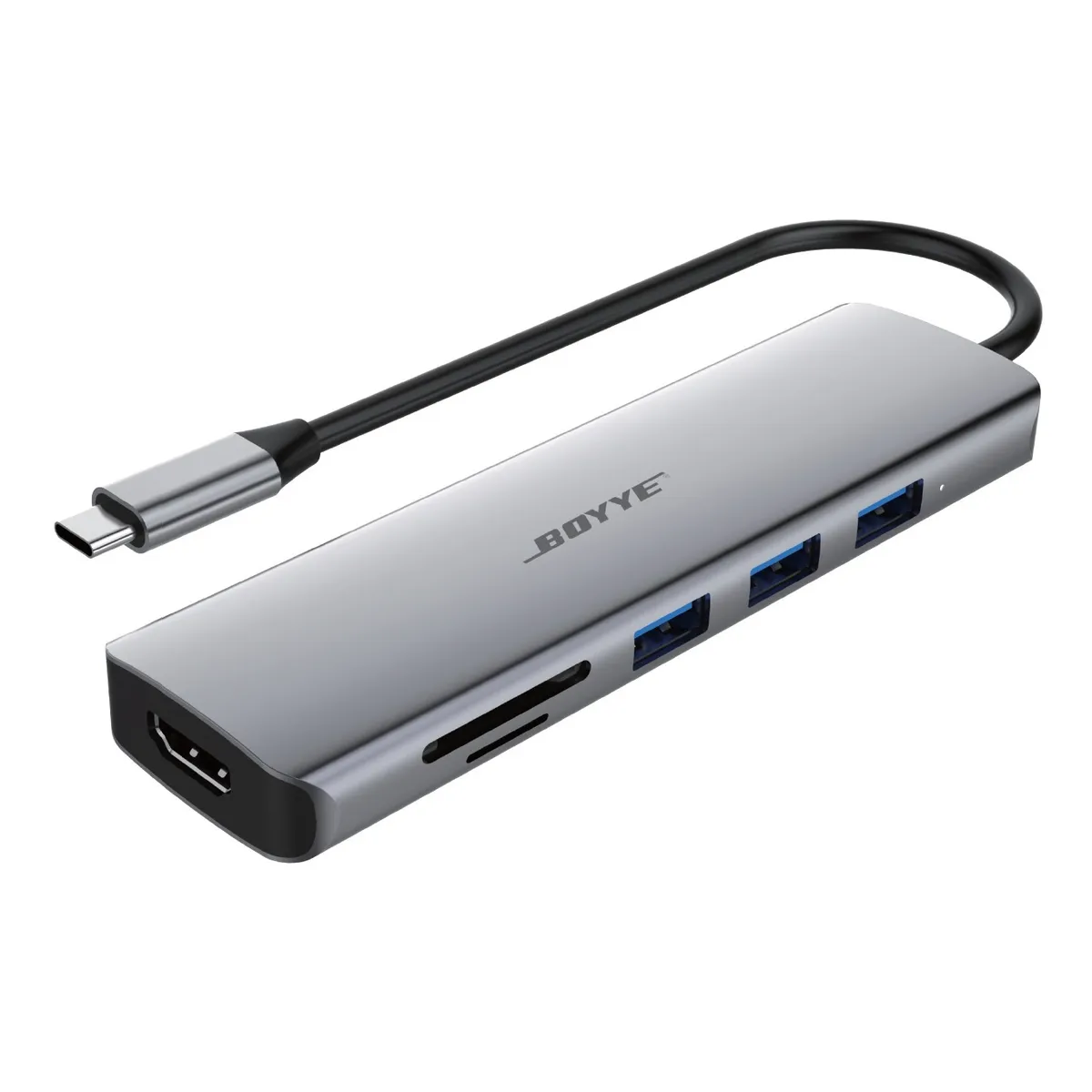 USB-хаб Boyye UC-602 USB Type-C 6-в-1 - зображення 1