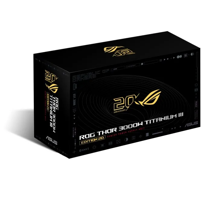 Блок живлення Asus ROG Thor 3000W Titanium III Edition 20 (ROG Equalizer) (90YE00VA-B0NA00) - зображення 1