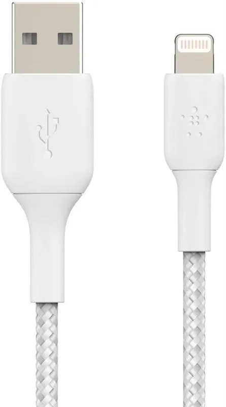 Кабель Belkin Braided USB-Lightning, 1м White (CAA002BT1MWH) - мініатюра 2