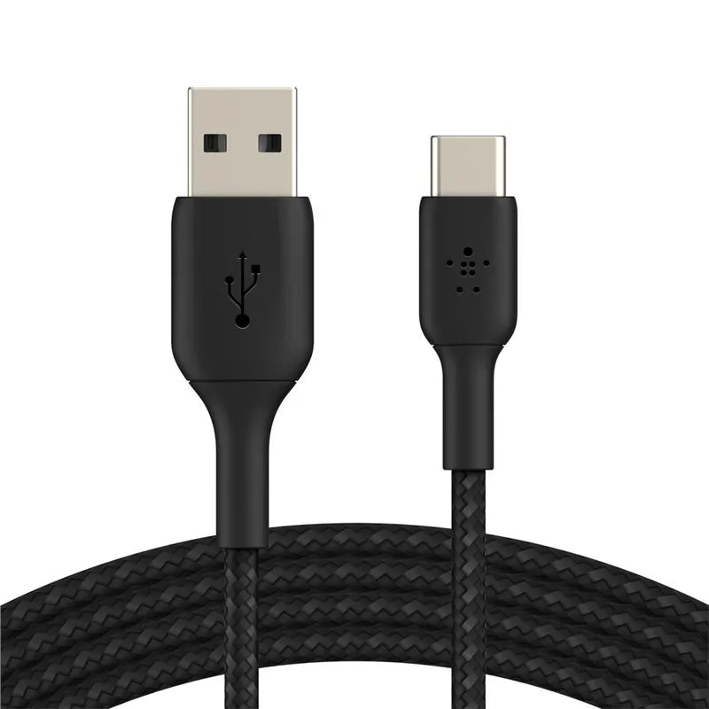 Кабель Belkin Braided USB-USB Type-C, 2м Black (CAB002BT2MBK) - зображення 1
