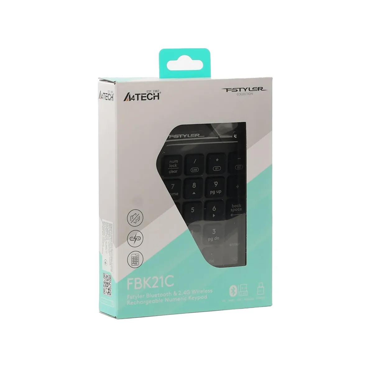Клавіатура цифрова A4Tech FBK21C Smoky Grey - мініатюра 2