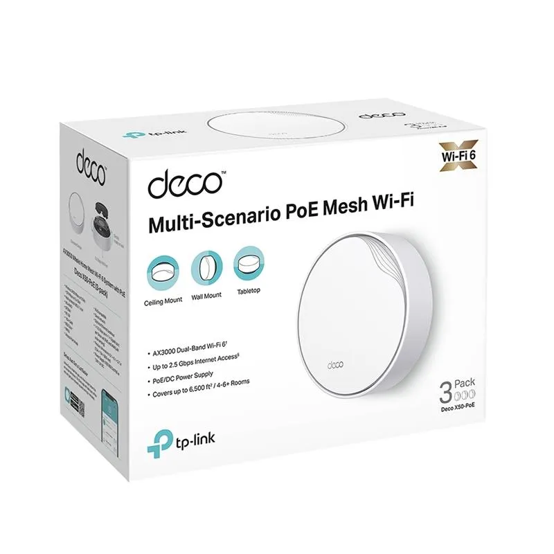 WiFi Mesh-система TP-Link Deco X50-PoE(3-pack) - мініатюра 3