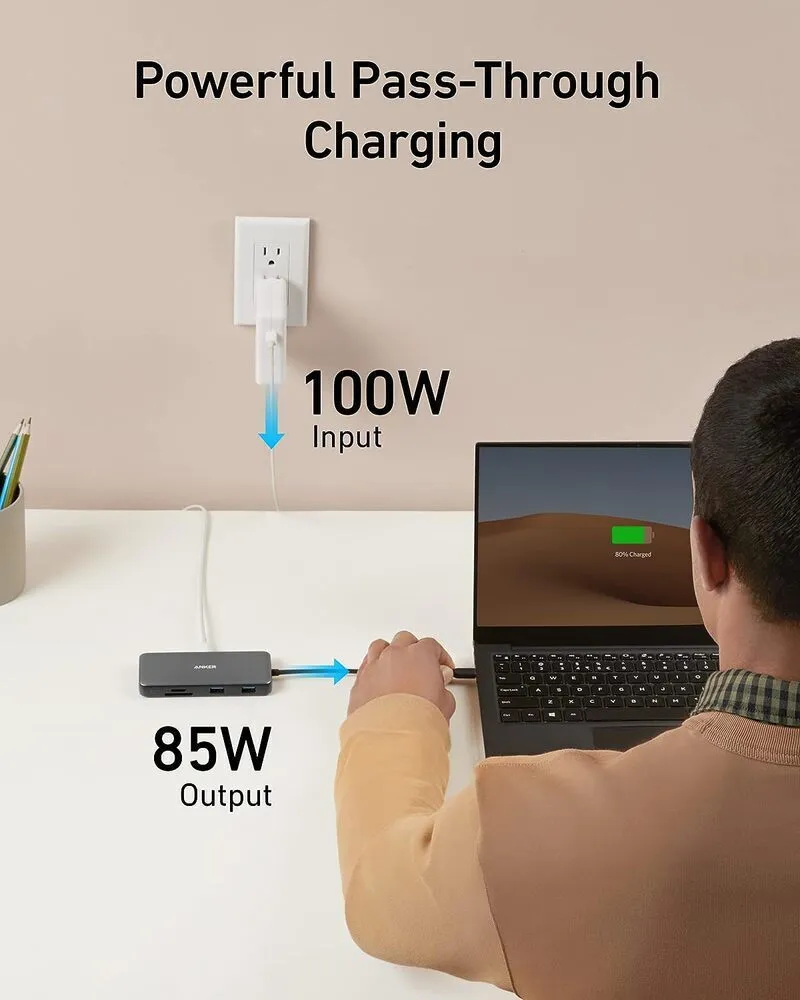 USB-хаб Anker USB-C 8-в-1 Black (A83830A2) - мініатюра 3