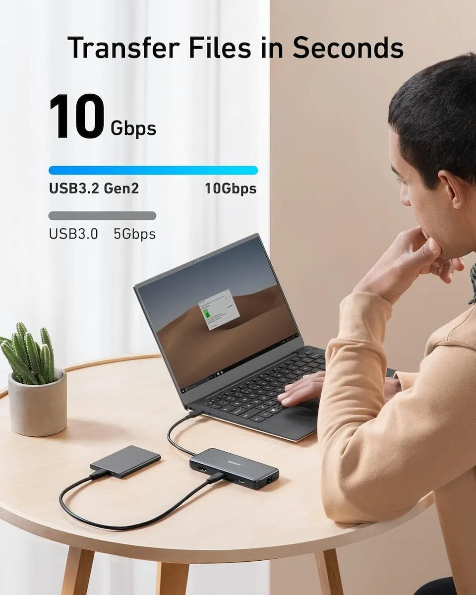 USB-хаб Anker USB-C 8-в-1 Black (A83830A2) - мініатюра 4