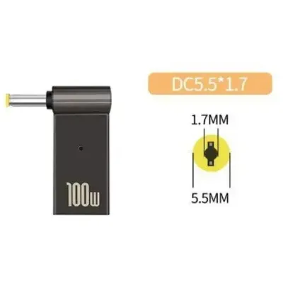 Адаптер PD 100W USB Type-C Female to DC Male Jack 5.5x1.7 mm ACER, PACKARD BELL ST-Lab (PD100W-5.5x1.7mm) - зображення 1
