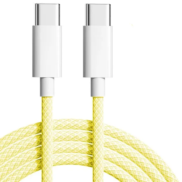 Кабель Apple Woven Charge USB Type-C - USB Type-C, 1м, Yellow (K28436) - зображення 1
