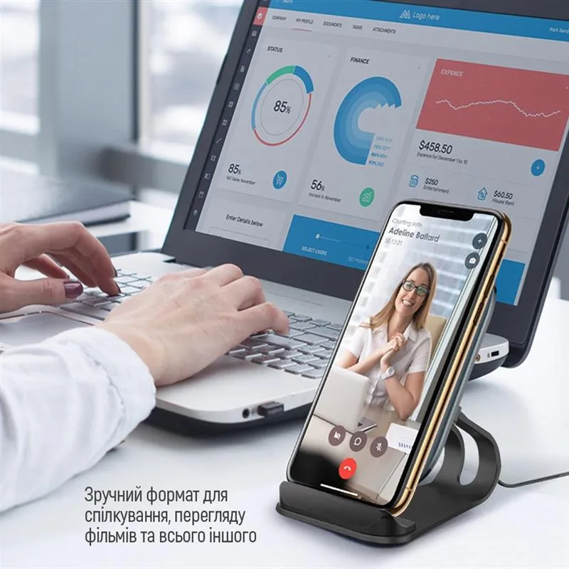 Бездротовий зарядний пристрій ColorWay Wireless Stand 10W Blue (CW-CHW30Q-BL) - мініатюра 7
