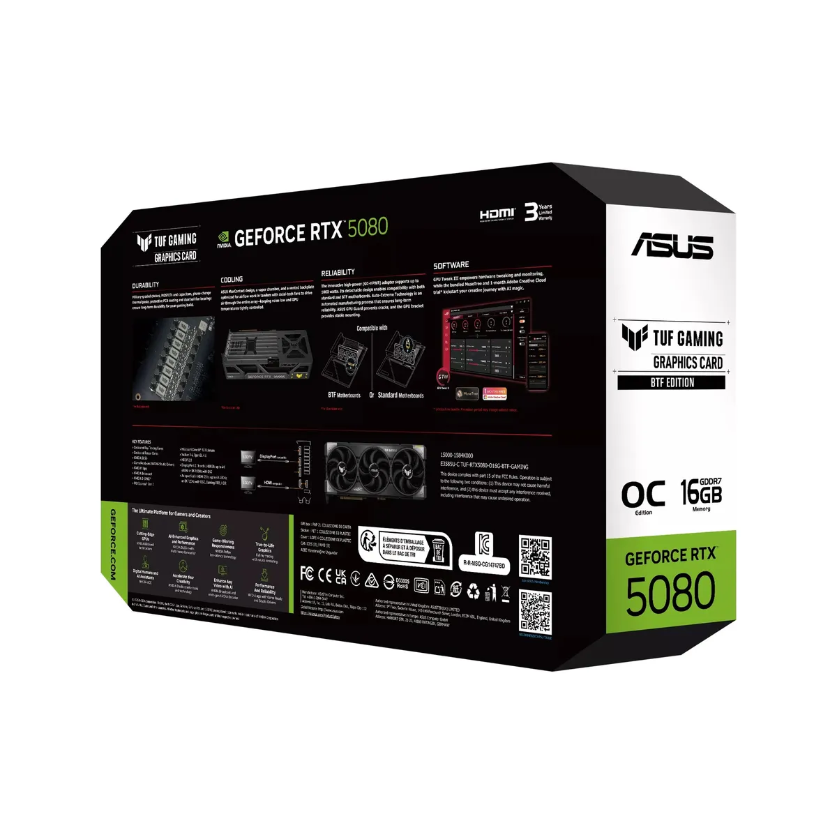 Відеокарта GF RTX 5080 16GB GDDR7 TUF Gaming BTF OC Asus (TUF-RTX5080-O16G-BTF-GAMING) - зображення 1