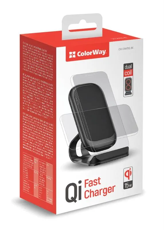 Бездротовий зарядний пристрій ColorWay Wireless Stand 15W Black (CW-CHW31Q-BK) - мініатюра 10