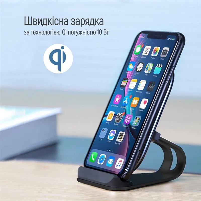 Бездротовий зарядний пристрій ColorWay Wireless Stand 15W Black (CW-CHW31Q-BK) - мініатюра 5