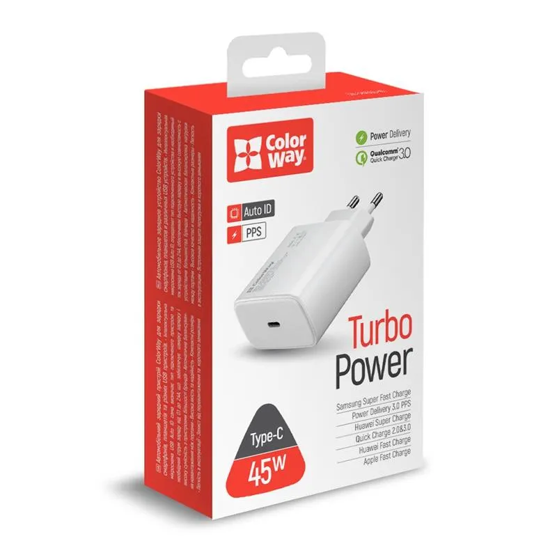 Мережевий зарядний пристрій ColorWay Power Delivery Port PPS (1USB-Cx3A) (45W) White (CW-CHS034PD-WT) - мініатюра 7
