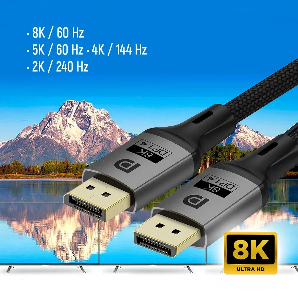 Кабель ColorWay DisplayPort-DisplayPort V1.4 8K 1.5м, Black (CW-CBDP093-BK) - мініатюра 6
