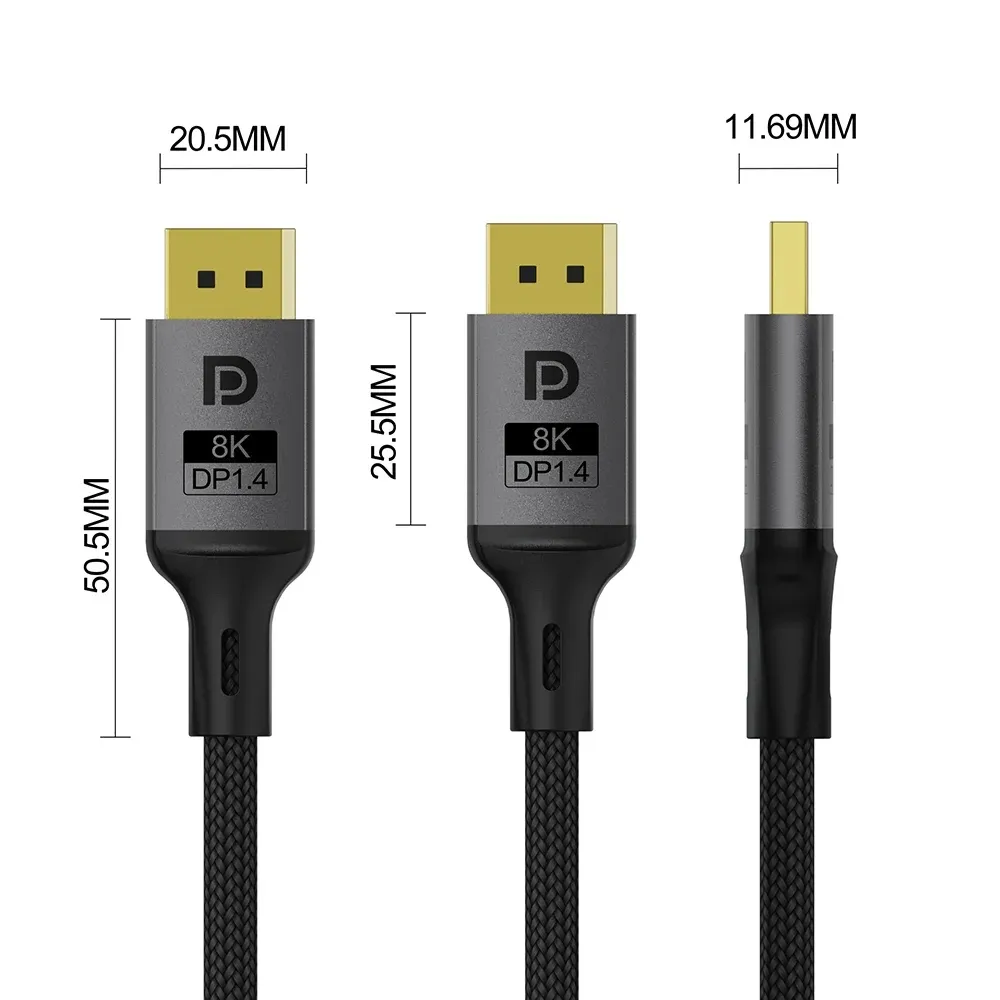 Кабель ColorWay DisplayPort-DisplayPort V1.4 8K 1.5м, Black (CW-CBDP093-BK) - мініатюра 9