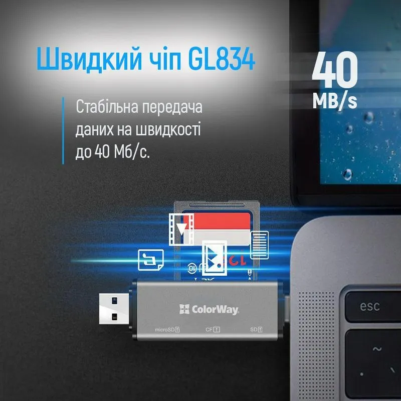 Картрідер ColorWay 3-в-1 Gray (CW-CR-01) - мініатюра 6