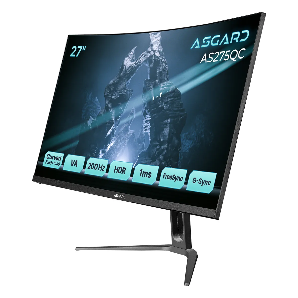 Монітор ASGARD Gaming 27" AS275QC VA Black Curved 200Hz - мініатюра 2