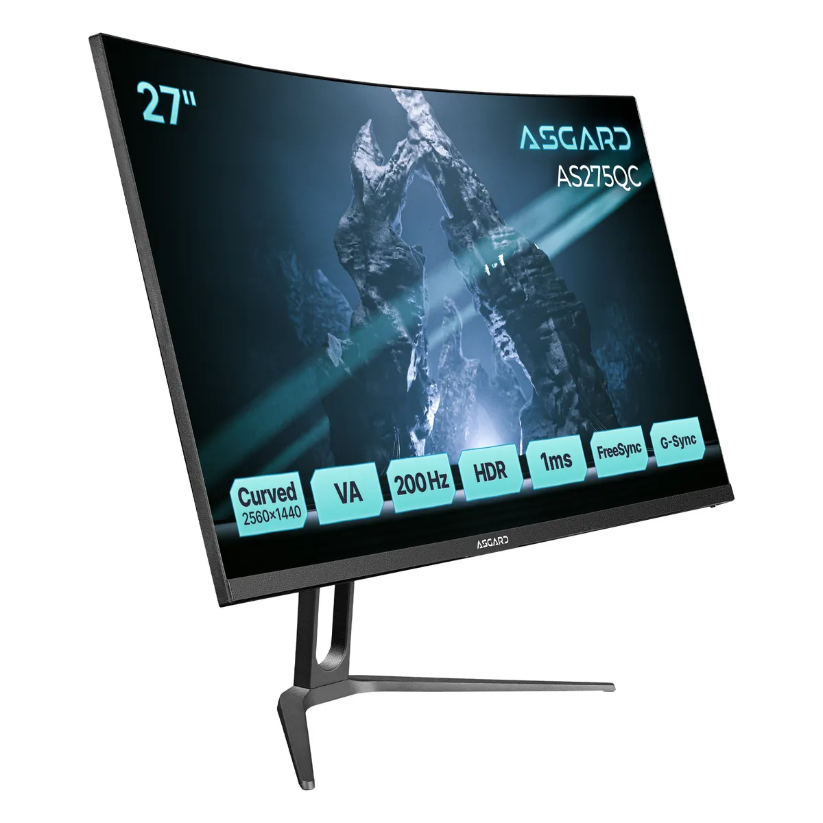 Монітор ASGARD Gaming 27" AS275QC VA Black Curved 200Hz - мініатюра 3