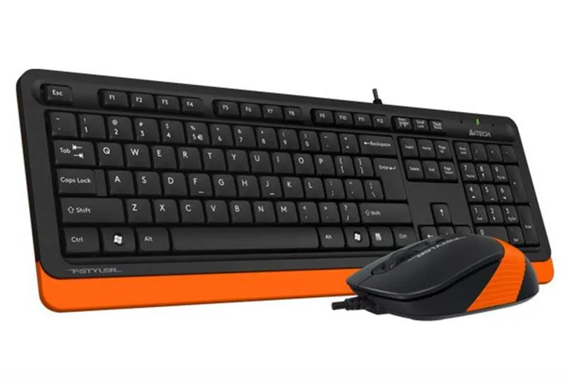 Комплект (клавіатура, миша) A4Tech F1010 Black/Orange - зображення 1