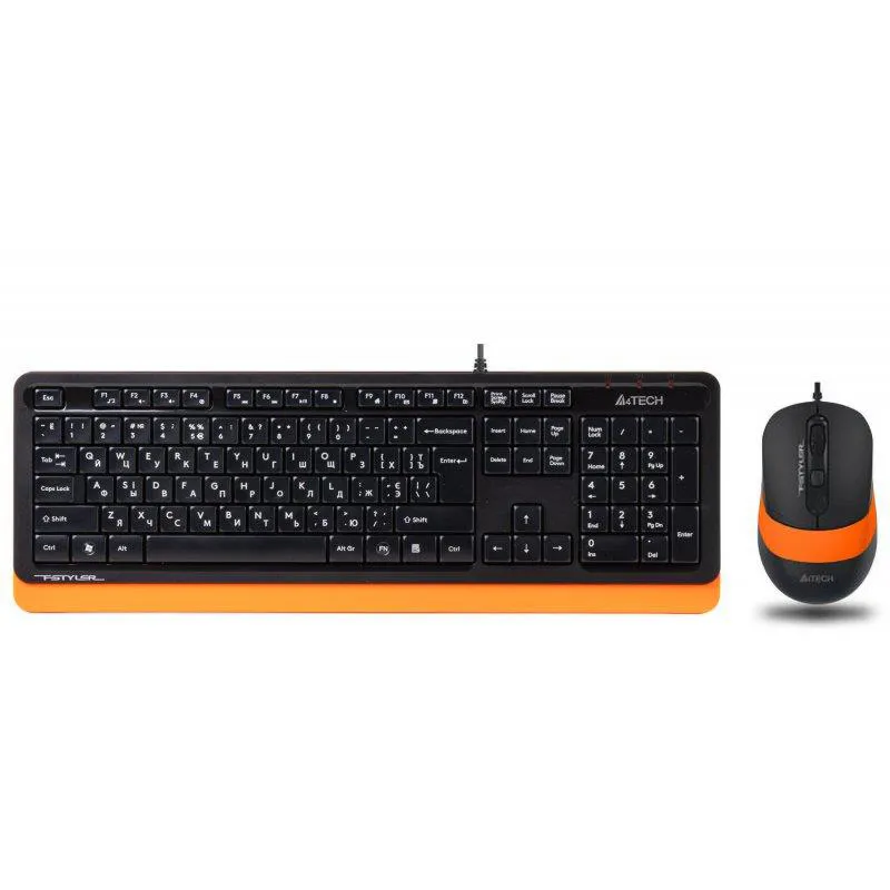 Комплект (клавіатура, миша) A4Tech F1010 Black/Orange - мініатюра 4