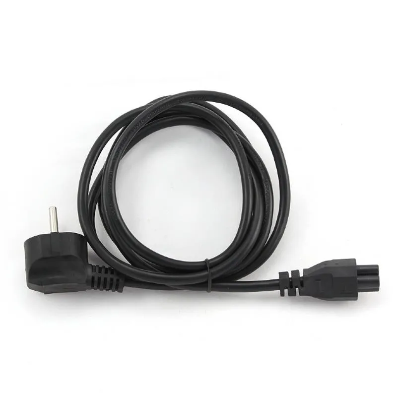 Кабель силовий (PC-186-ML12-1M) CEE7/7-C5, 1 м, VDE, 3х0.75 мм, з заземленням, чорний - зображення 1