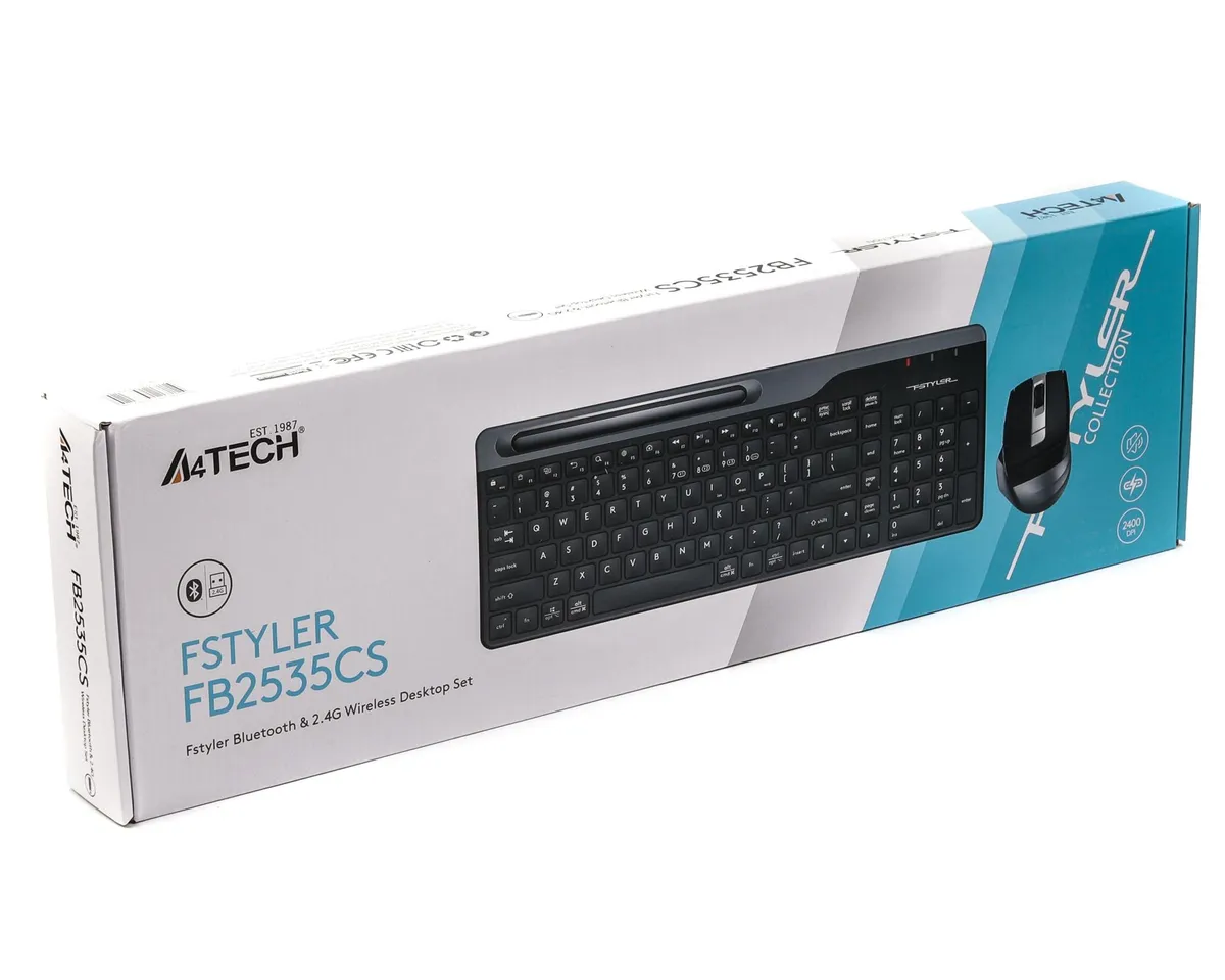 Комплект (клавіатура, миша) бездротовий A4Tech FB2535CS Smoky Grey - мініатюра 3