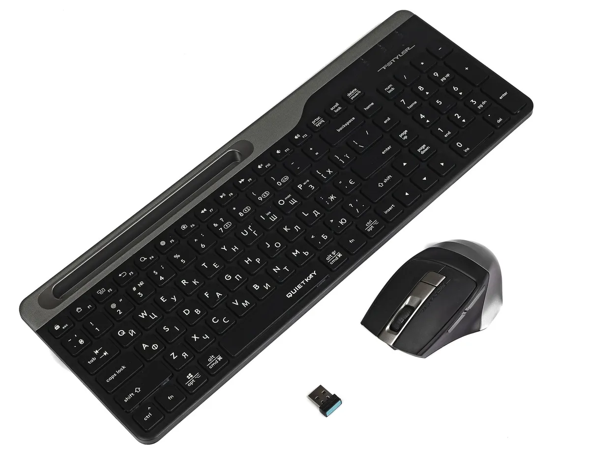 Комплект (клавіатура, миша) бездротовий A4Tech FB2535CS Smoky Grey - мініатюра 5