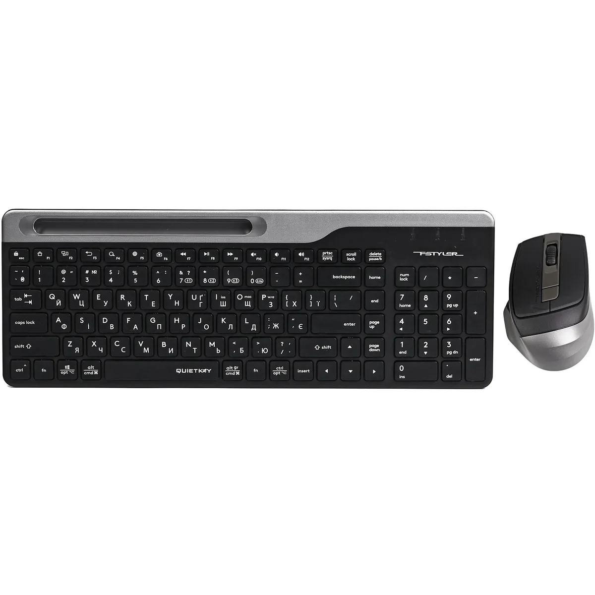 Комплект (клавіатура, миша) бездротовий A4Tech FB2535CS Smoky Grey - мініатюра 8