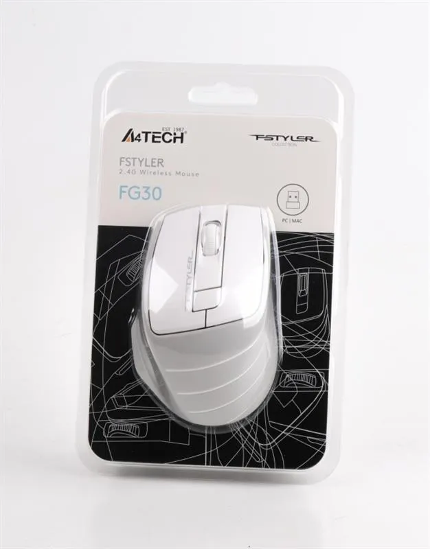 Миша бездротова A4Tech FG30 Grey/White - мініатюра 4