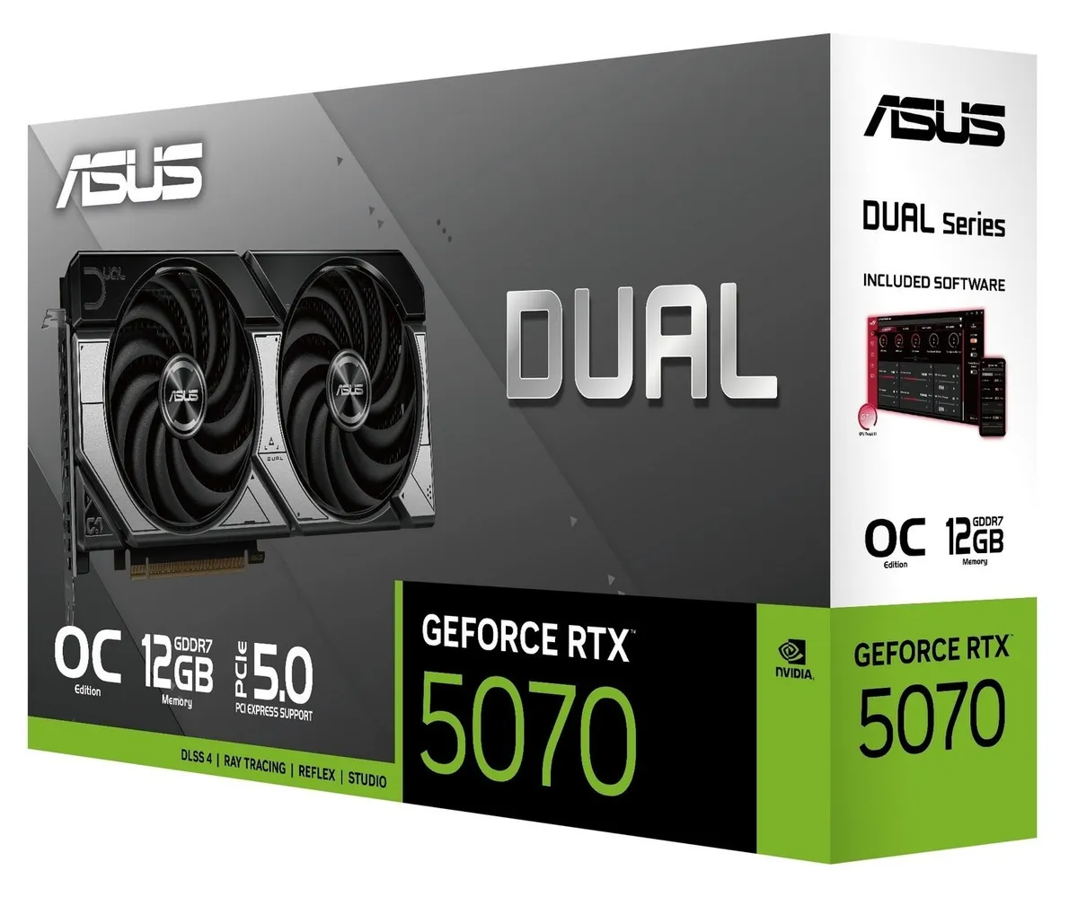 Відеокарта GF RTX 5070 12GB GDDR7 Dual OC Asus (DUAL-RTX5070-O12G) - мініатюра 8