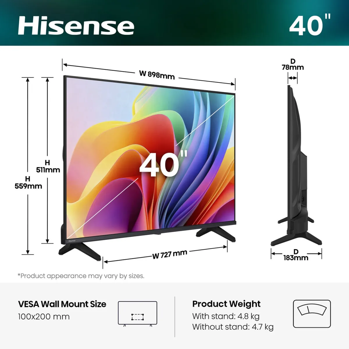 Телевізор Hisense 40A4S - мініатюра 2